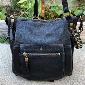 ELLIOTT LUCA Crossbody Purse Women's Black Leather Zipper Travel Shoulder Bag